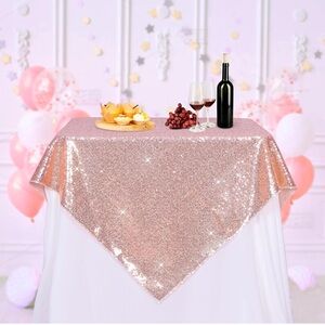 Rose Gold Sequin Tablecloth & Table Runner Set